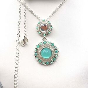 Vintage Avon SHB - Shobel Brothers Steel Magnolias Faux Green Stone Necklace